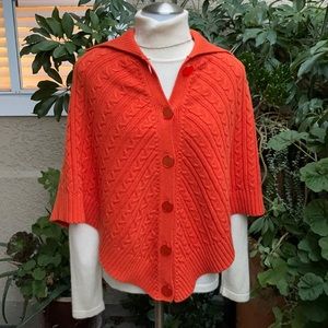 Vintage orange Tommy Hilfiger cotton knitted poncho